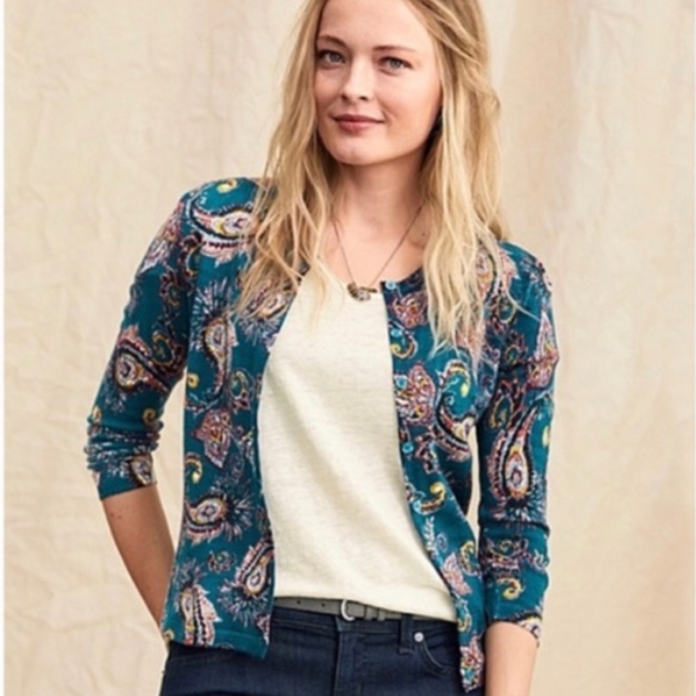 Garnet Hill Merino Wool Cardigan Sweater Size Medium